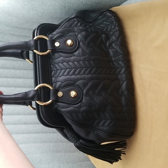 TJ Collection Black Doctor Style Bag, Genuine Leather, NWOT - Picture 3 of 10